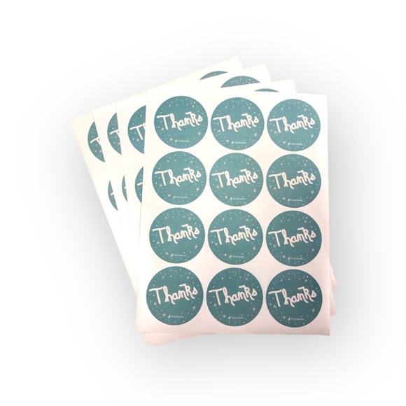 new Poshmark ★ Set 48 Thank You Stickers ★ Blue ★ 2.5” Round ★ Limited Edition ★ - Picture 7 of 9